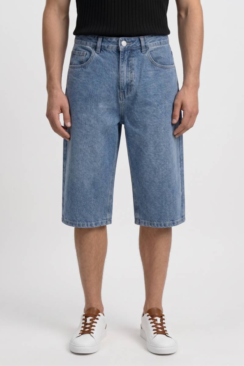 Korte Jeans Heren - Relaxed | Comfortabele Bermuda — Jeansblauw