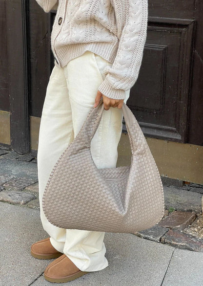 Tas Dames - Grote Gevlochten Hobo met Gevlochten Handvat en Rits | Chic