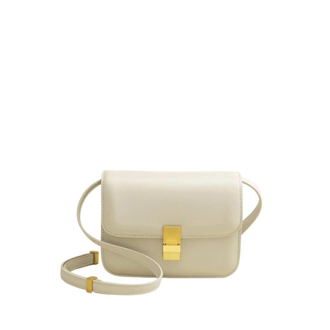 Tas Dames - Compacte Crossbody met Klepje en Goudkleurig Slot | Chique