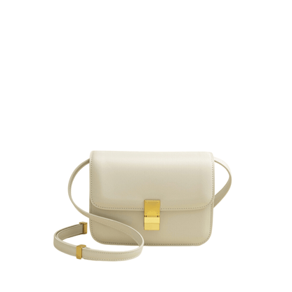 Tas Dames - Compacte Crossbody met Klepje en Goudkleurig Slot | Chique