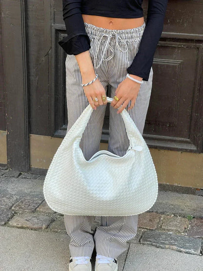 Tas Dames - Grote Gevlochten Hobo met Gevlochten Handvat en Rits | Chic