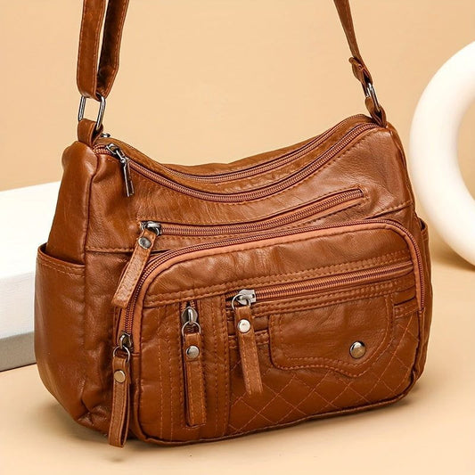 Tas Dames - Zachte Crossbody met Meerdere Vakken en Verstelbare Riem | Casual