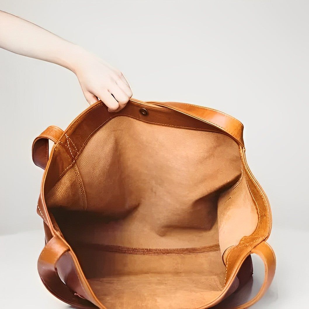 Tas Dames - Grote Shopper met Voorvak en Dubbele Schouderhengsels | Casual