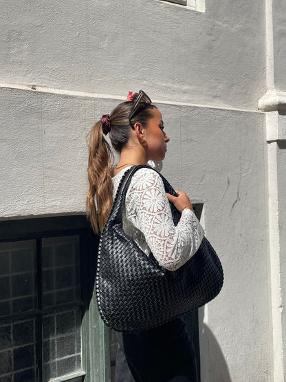 Tas Dames - Grote Gevlochten Hobo met Enkele Schouderriem | Casual