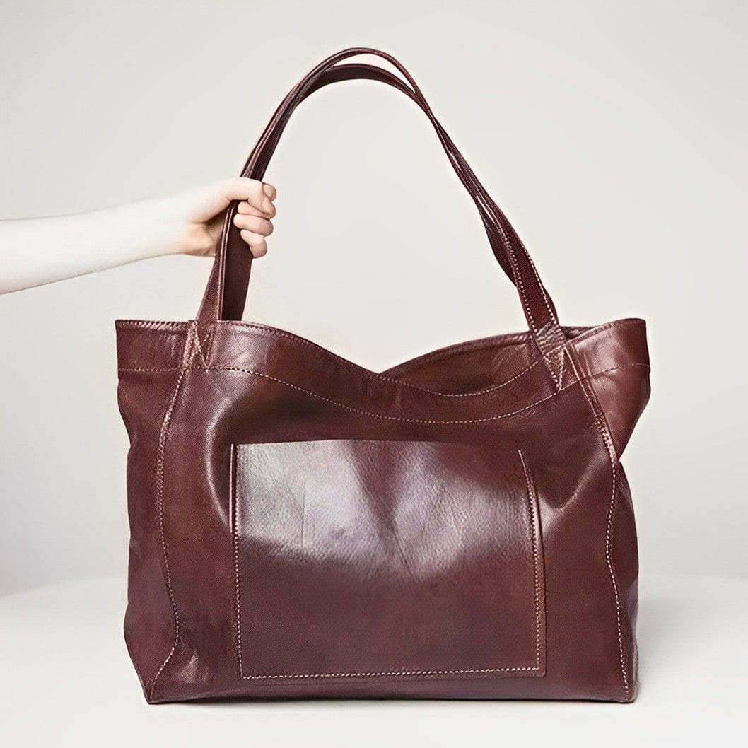 Tas Dames - Grote Shopper met Voorvak en Dubbele Schouderhengsels | Casual