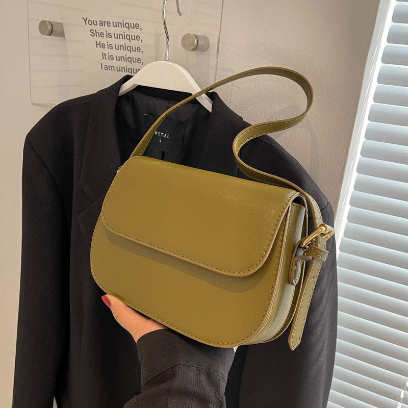 Tas Dames - Compacte Saddle Bag met Klepje en Schouderband | Klassiek