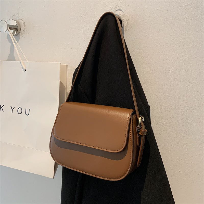 Tas Dames - Compacte Saddle Bag met Klepje en Schouderband | Klassiek
