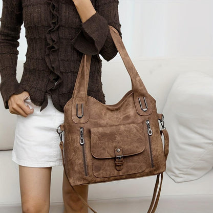 Tas Dames - Ruime Hobo met Meerdere Vakken en Frontklep | Casual