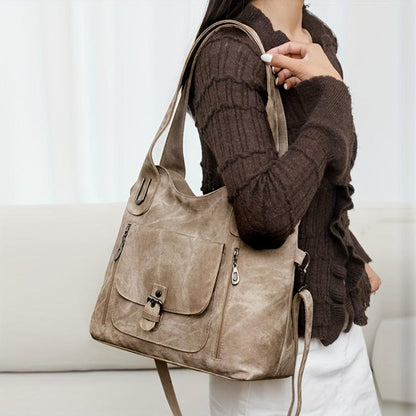 Tas Dames - Ruime Hobo met Meerdere Vakken en Frontklep | Casual