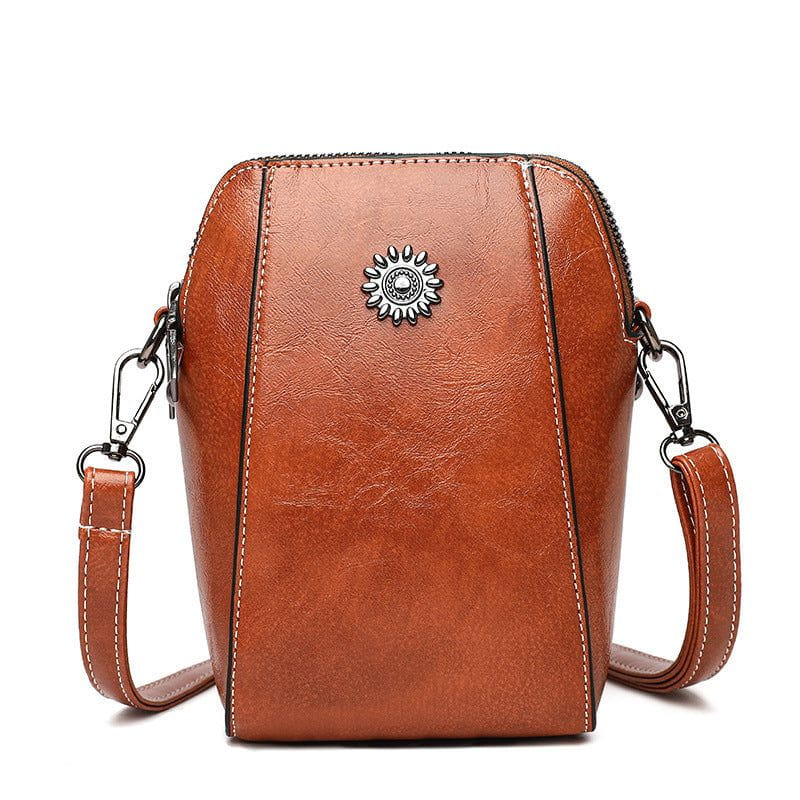 Tas Dames - Compacte Verticale Crossbody met Dubbele Rits en Zondetail | Casual