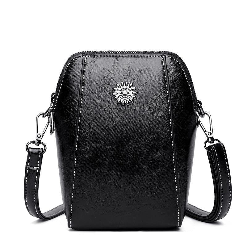 Tas Dames - Compacte Verticale Crossbody met Dubbele Rits en Zondetail | Casual