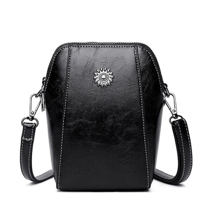 Tas Dames - Compacte Verticale Crossbody met Dubbele Rits en Zondetail | Casual