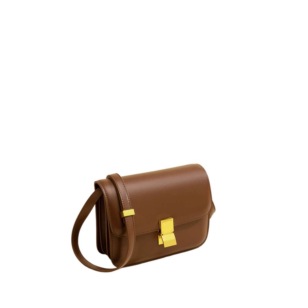 Tas Dames - Compacte Crossbody met Klepje en Goudkleurig Slot | Chique