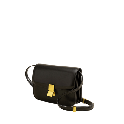 Tas Dames - Compacte Crossbody met Klepje en Goudkleurig Slot | Chique