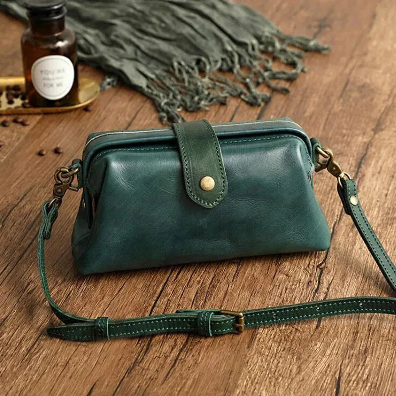 Tas Dames - Retro Crossbody met Drukknoop en Verstelbare Riem | Casual