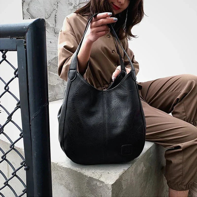 Tas Dames - Ruime Zachte Hobo met Enkele Schouderriem en Naaddetail | Casual