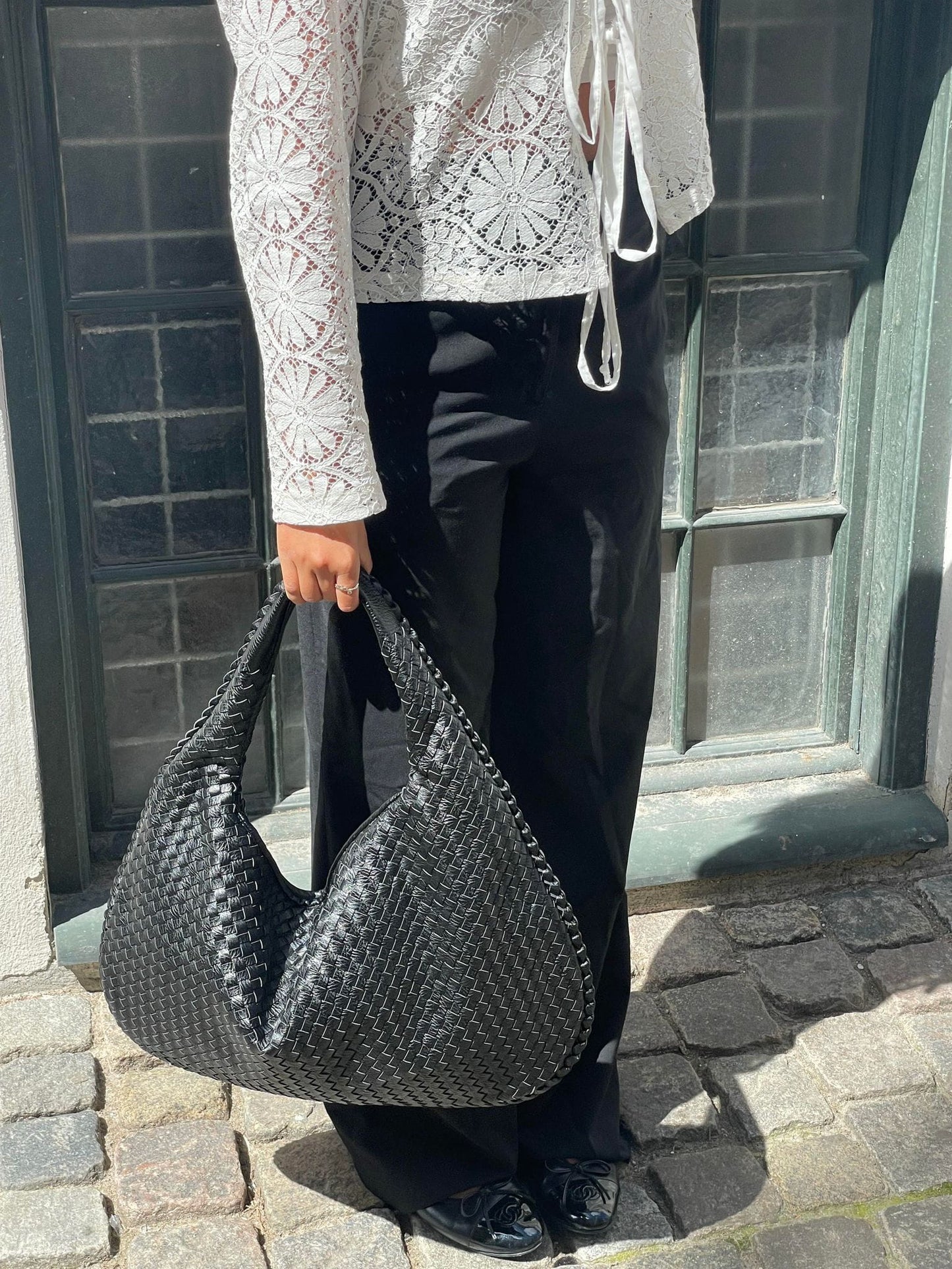 Tas Dames - Grote Gevlochten Hobo met Gevlochten Handvat en Rits | Chic