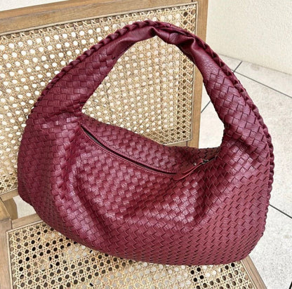 Tas Dames - Grote Gevlochten Hobo met Gevlochten Handvat en Rits | Chic