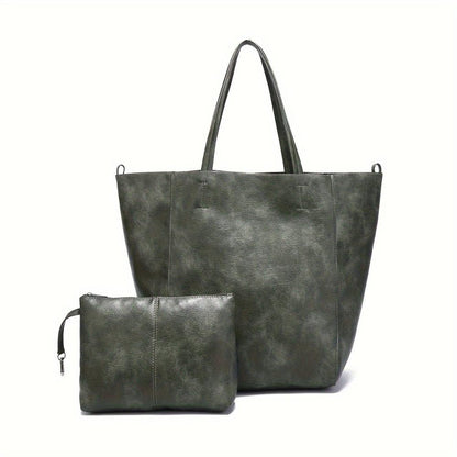 Tas Dames - Oversized Zachte Shopper met Ringdetail en Dubbele Riem | Casual