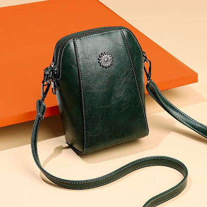 Tas Dames - Compacte Verticale Crossbody met Dubbele Rits en Zondetail | Casual