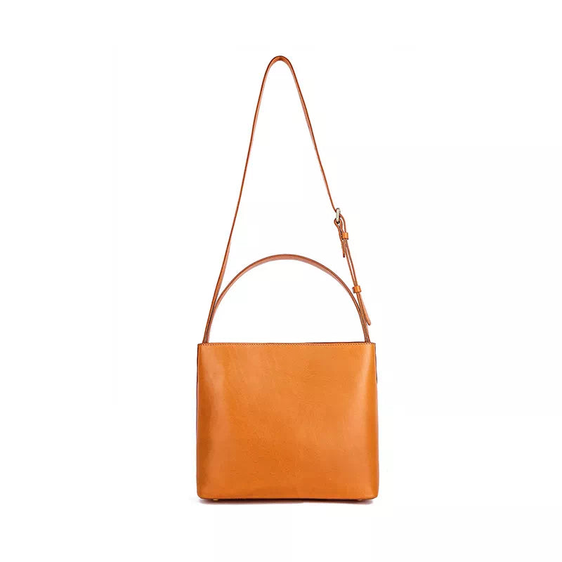 Tas Dames - Minimalistische Bucket Tas met Lange Band en Gouden Detail | Chic