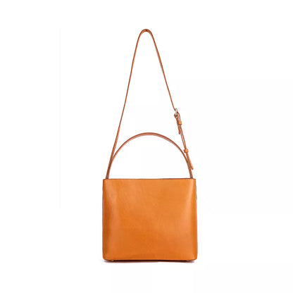 Tas Dames - Minimalistische Bucket Tas met Lange Band en Gouden Detail | Chic