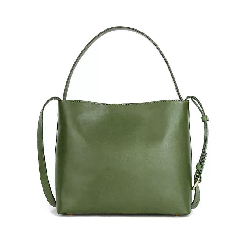 Tas Dames - Minimalistische Bucket Tas met Lange Band en Gouden Detail | Chic