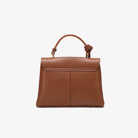 Tas Dames - Flap Handtas met Gouden Rechthoek Slot | Stijlvol