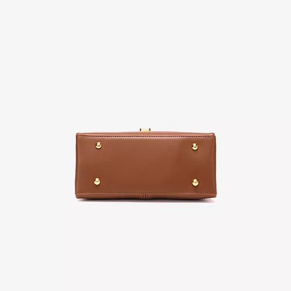 Tas Dames - Flap Handtas met Gouden Rechthoek Slot | Stijlvol