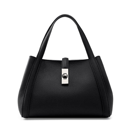 Tas Dames - Strakke Handtas met Zilveren Draaislot en Dubbele Handgrepen | Chic