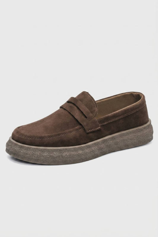 Loafer Heren - Casual | Platform Zool met Penny Strap — Donkerbruin