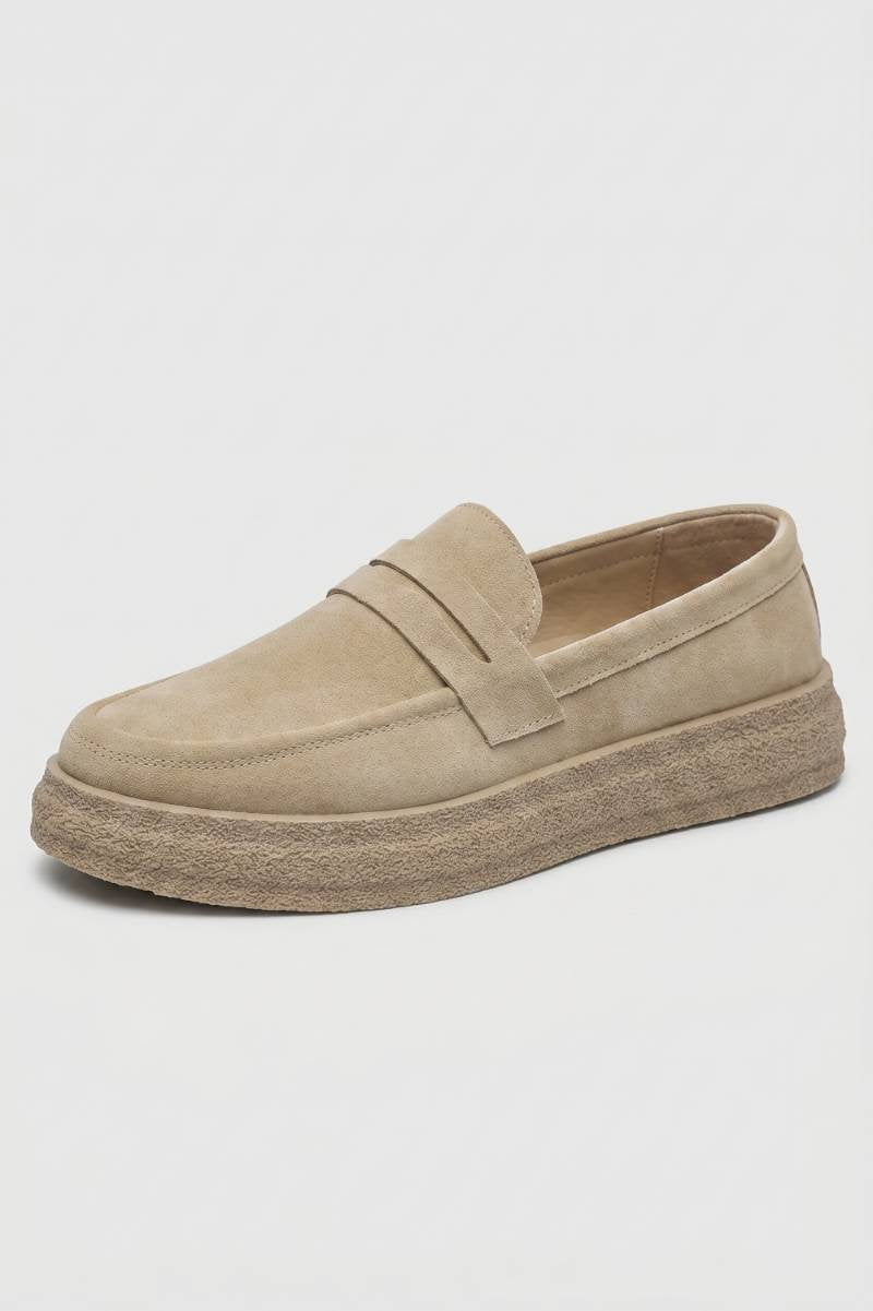 Loafer Heren - Casual | Platform Zool met Penny Strap — Beige