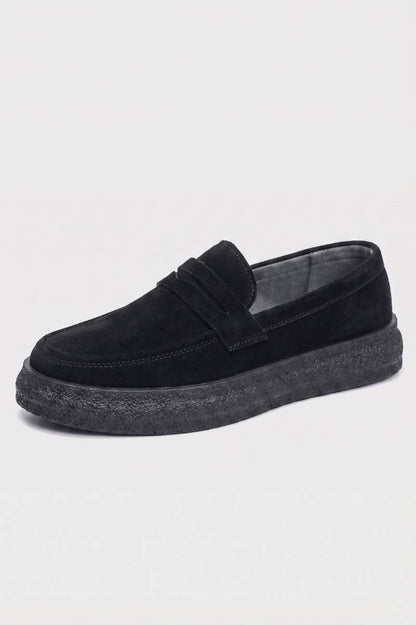 Loafer Heren - Casual | Platform Zool met Penny Strap — Zwart