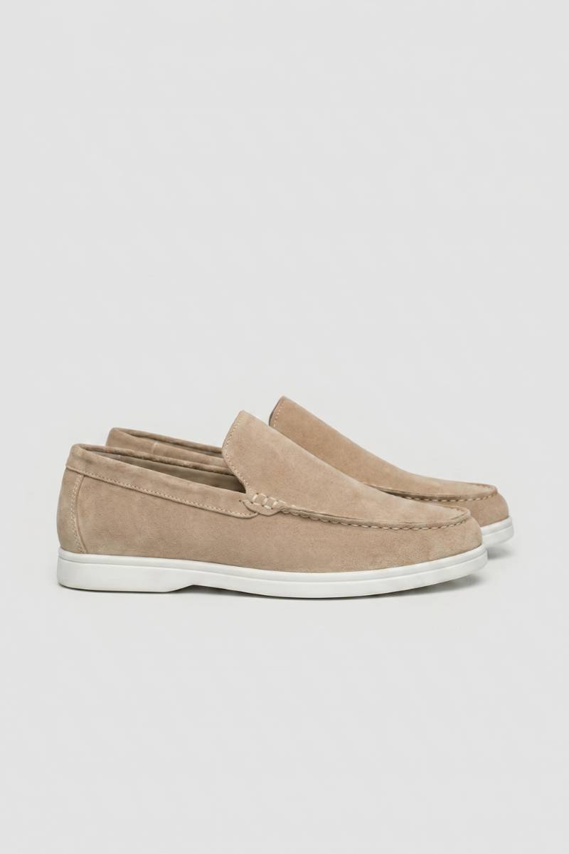 Loafers Heren - Casual | Instappers met Witte Zool — Beige