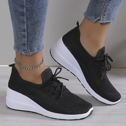 Sneakers Dames - Lichte Instap Sneaker met Veters | Zomer