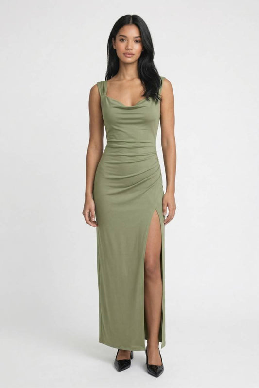 Maxi Jurk Dames - Getailleerd | Split Detail