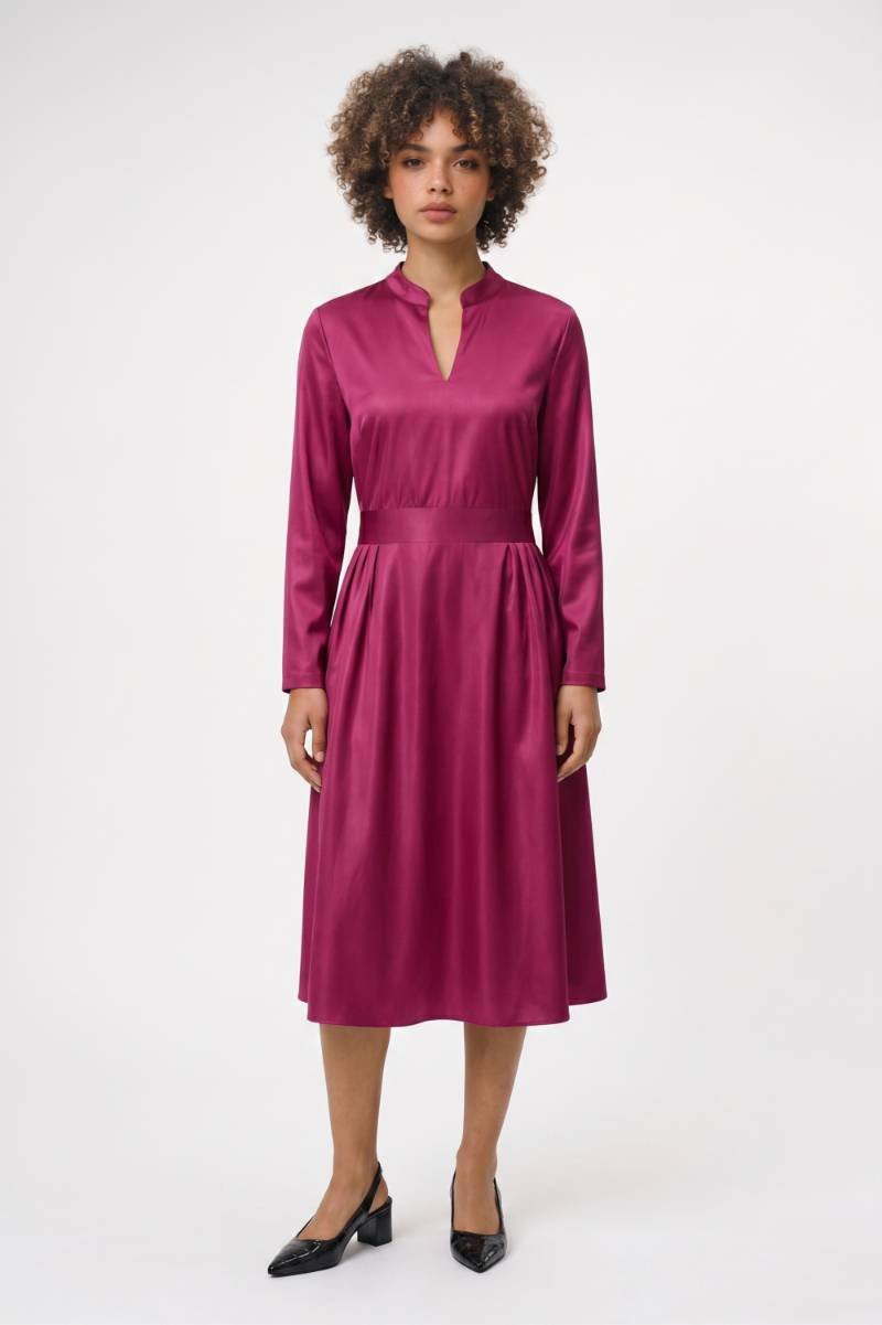 Midi Jurk Dames - Elegante Stijl | Opstaande Kraag
