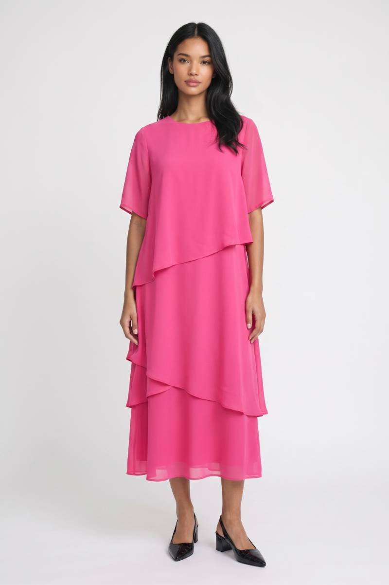 Midi Jurk Dames - Gelaagd | Met Asymmetrische Ruches