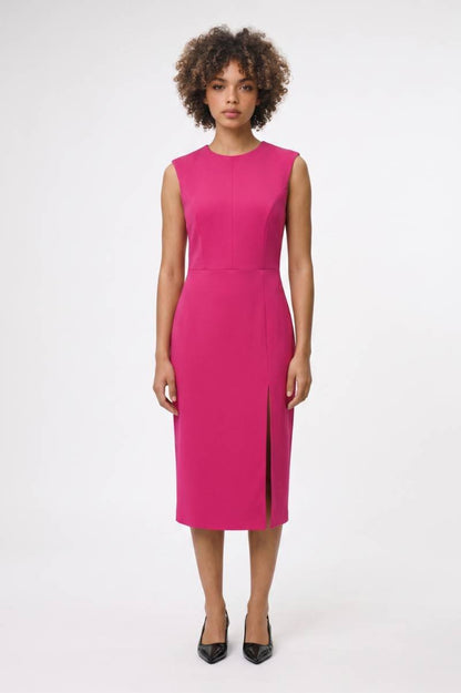 Midi Jurk Dames - Mouwloos | Splitdetail aan Voorkant — Felroze