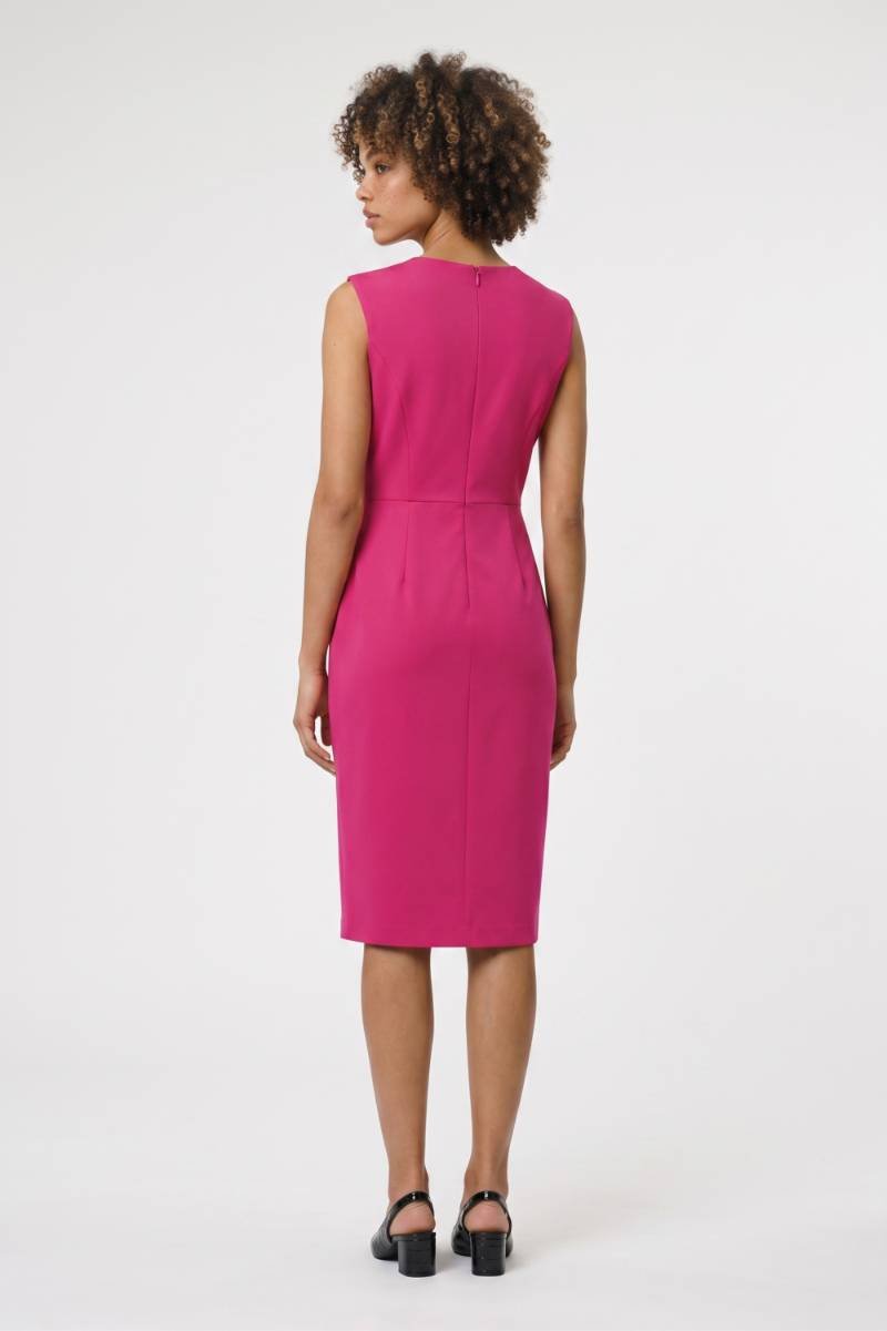 Midi Jurk Dames - Mouwloos | Splitdetail aan Voorkant — Felroze