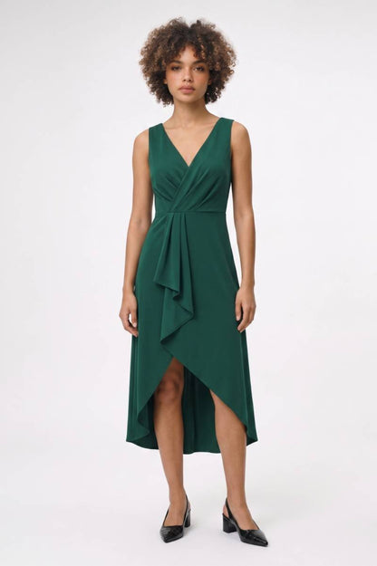 Midi Jurk Dames - Wikkel Stijl | Asymmetrische Zoom — Groen