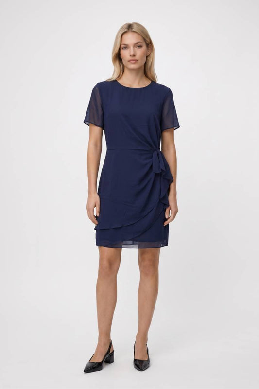 Mini Jurk Dames - Gedraaide Knoop | Korte Mouwen