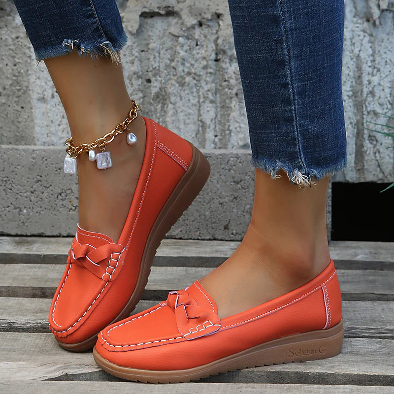 Loafers Dames - Platte Instapper met Vlechtdetail | Casual