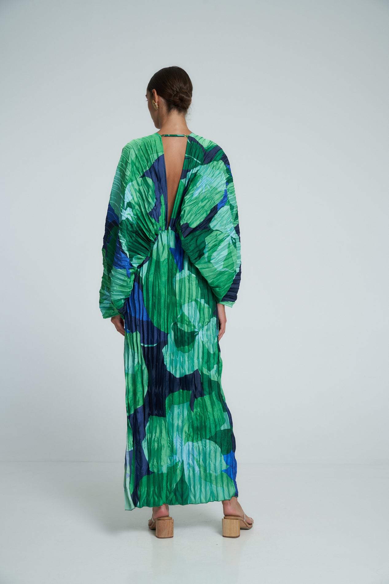 Maxi Jurk Dames - Geplisseerd met Abstracte Print | Gala