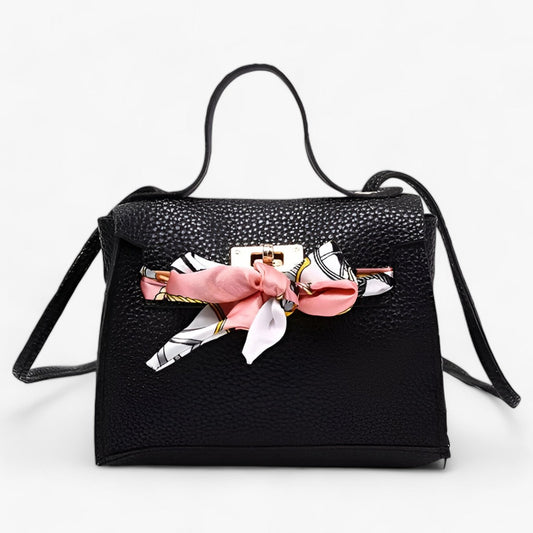 Tas Dames - Gestructureerd Model met Sjaaltje en Draaislot | Chic