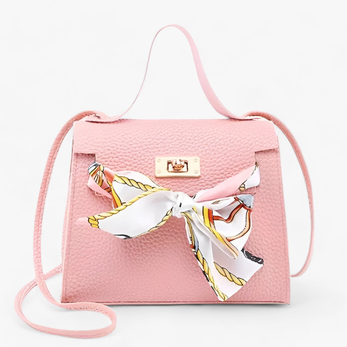 Tas Dames - Gestructureerd Model met Sjaaltje en Draaislot | Chic