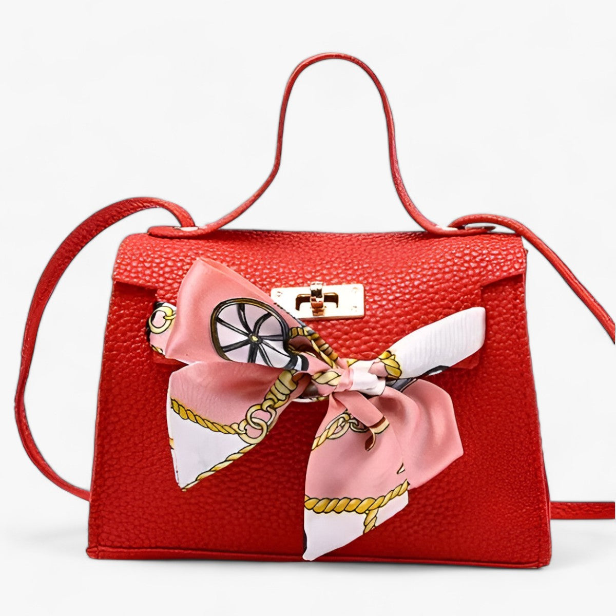 Tas Dames - Gestructureerd Model met Sjaaltje en Draaislot | Chic