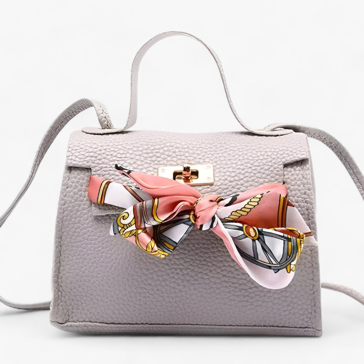 Tas Dames - Gestructureerd Model met Sjaaltje en Draaislot | Chic