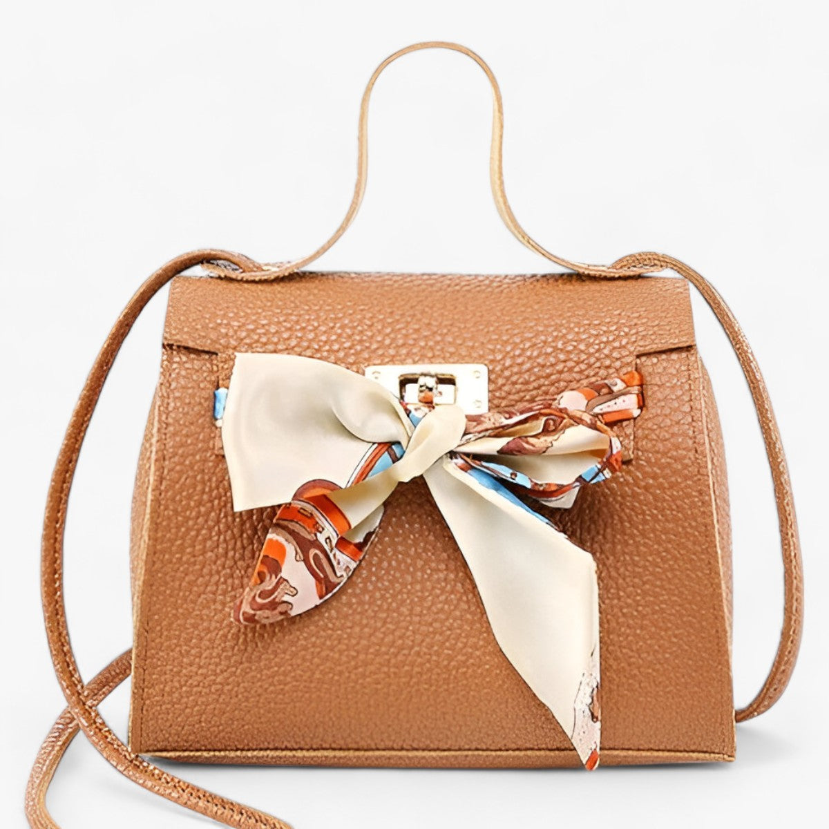 Tas Dames - Gestructureerd Model met Sjaaltje en Draaislot | Chic