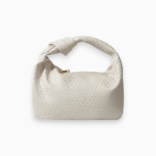 Tas Dames - Gevlochten Model met Knoophandvat en Rits | Casual